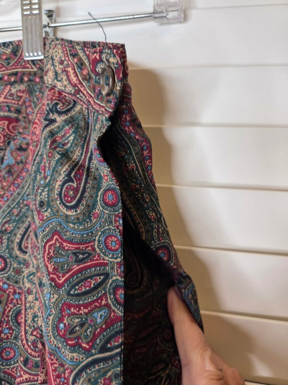 VTG J.G. Hook Paisley Long Skirt plated Womens 10 Rayon Classic preppy - Picture 3 of 7